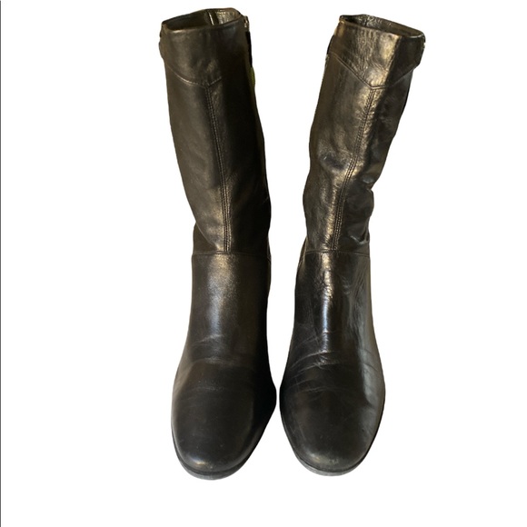 Cole Hann Black Kitten Chunky Heel Boots - Picture 4 of 7